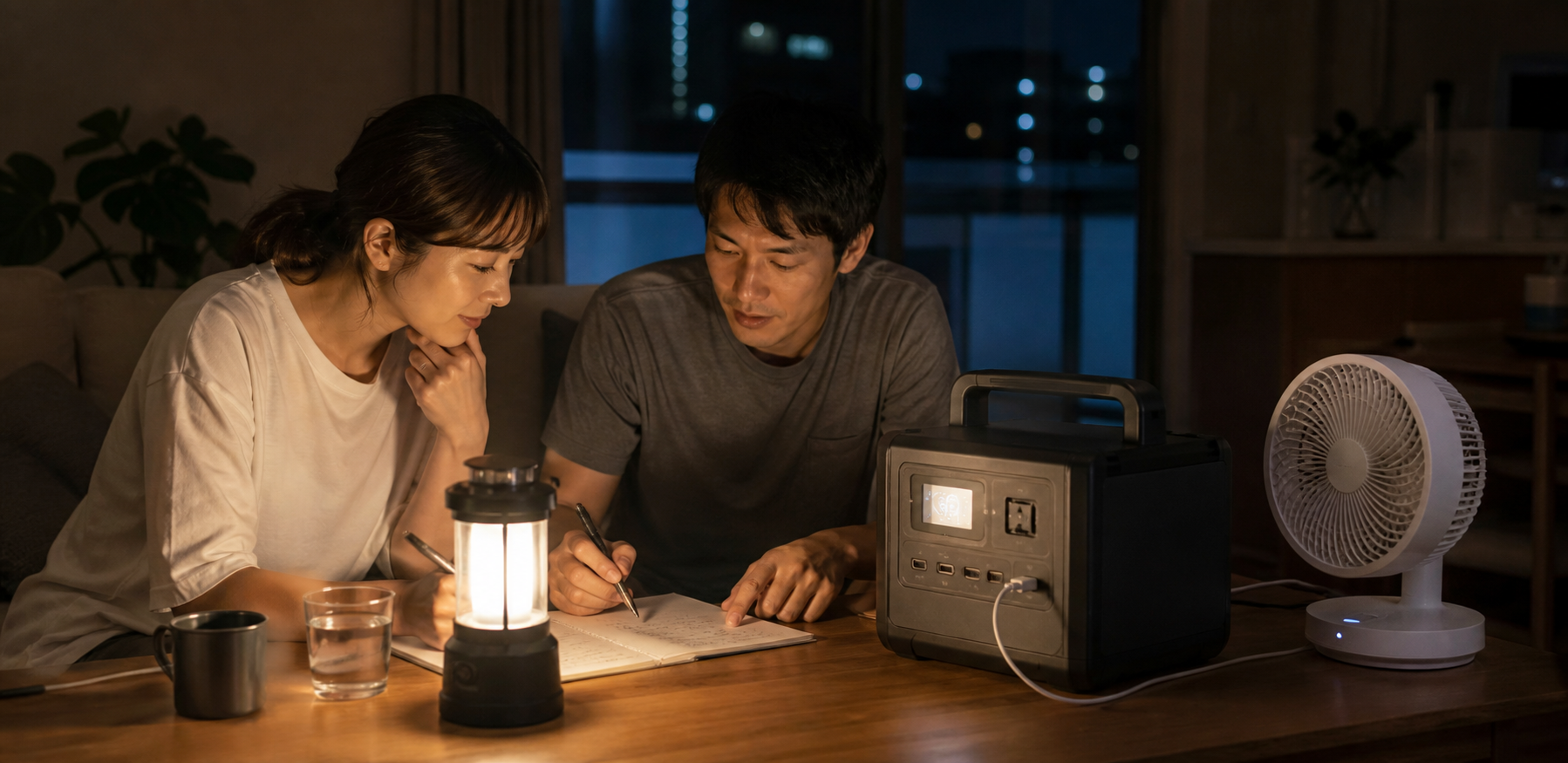 マンションの夜間停電6時間を乗り切る電力配分【架空事例】