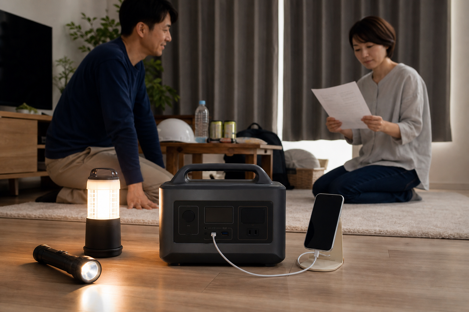 防災の日に30分でできるポータブル電源の模擬停電訓練